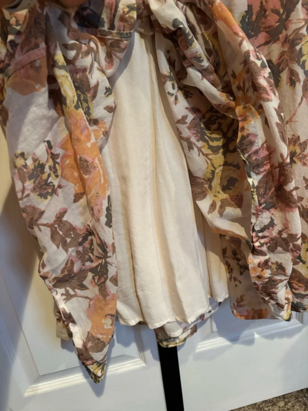 Free People Cream Maxi Dress with Orange, Brown and Yellow Floral Print - Picture 11 of 16